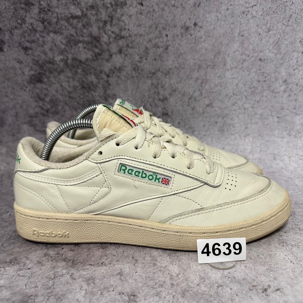 Reebok Club C 85 Vintage Mens 8.5 Chalk White Glen Green Sneakers Leather Shoes